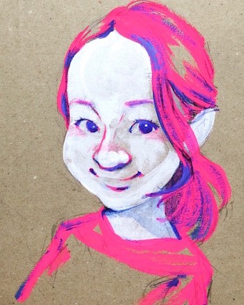 ヘアメイクアーティスト根本亜沙美さんの似顔絵