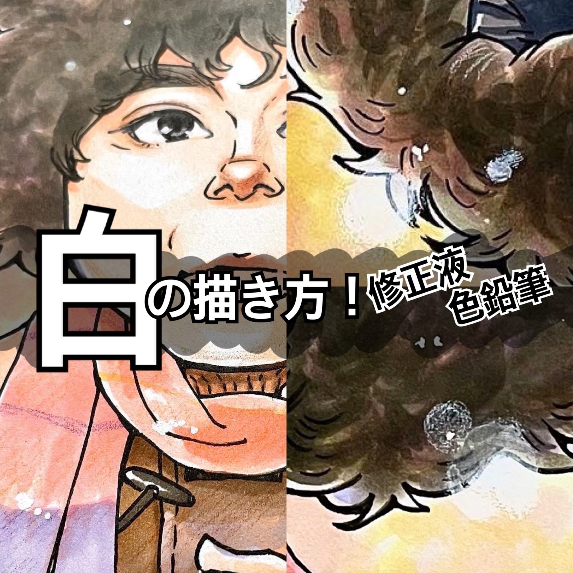 白の描き方！修正液・色鉛筆